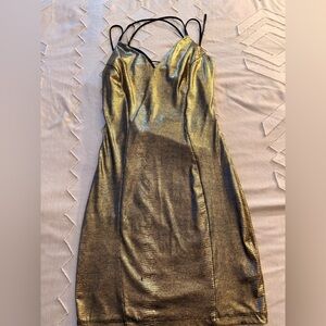 Elegant Gold Metallic Dress